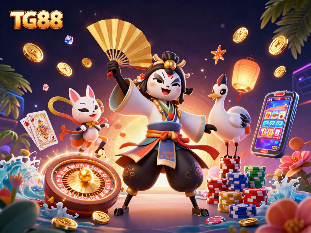 Experience TG88's vibrant casino world with dynamic characters and exquisite gaming elements.