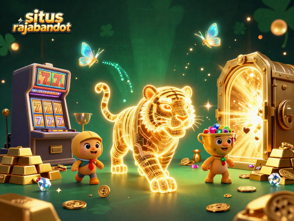 Permainan terasy lengkap situs rajabandot dengan harimau emas neon dan slot mesin.