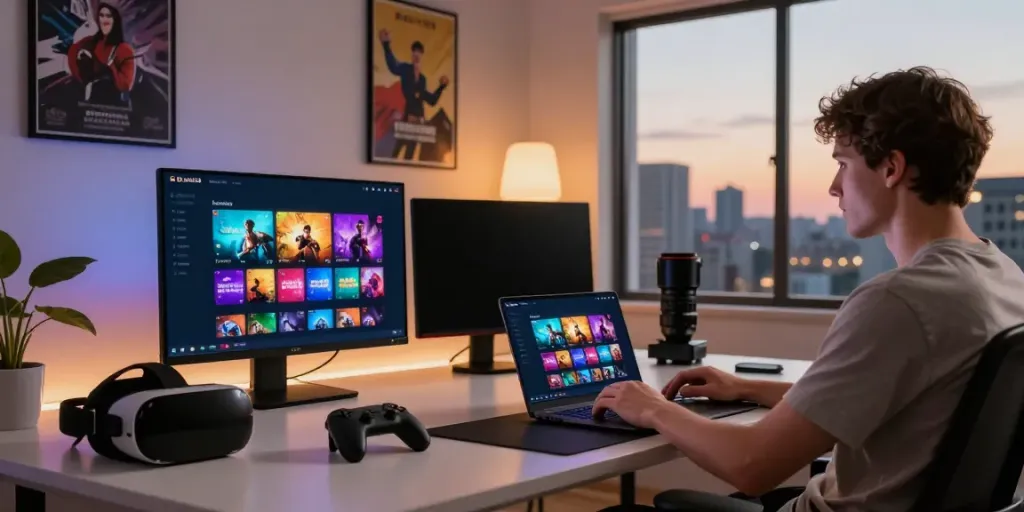 luxury333 interface displayed on a laptop in a modern gaming setup.