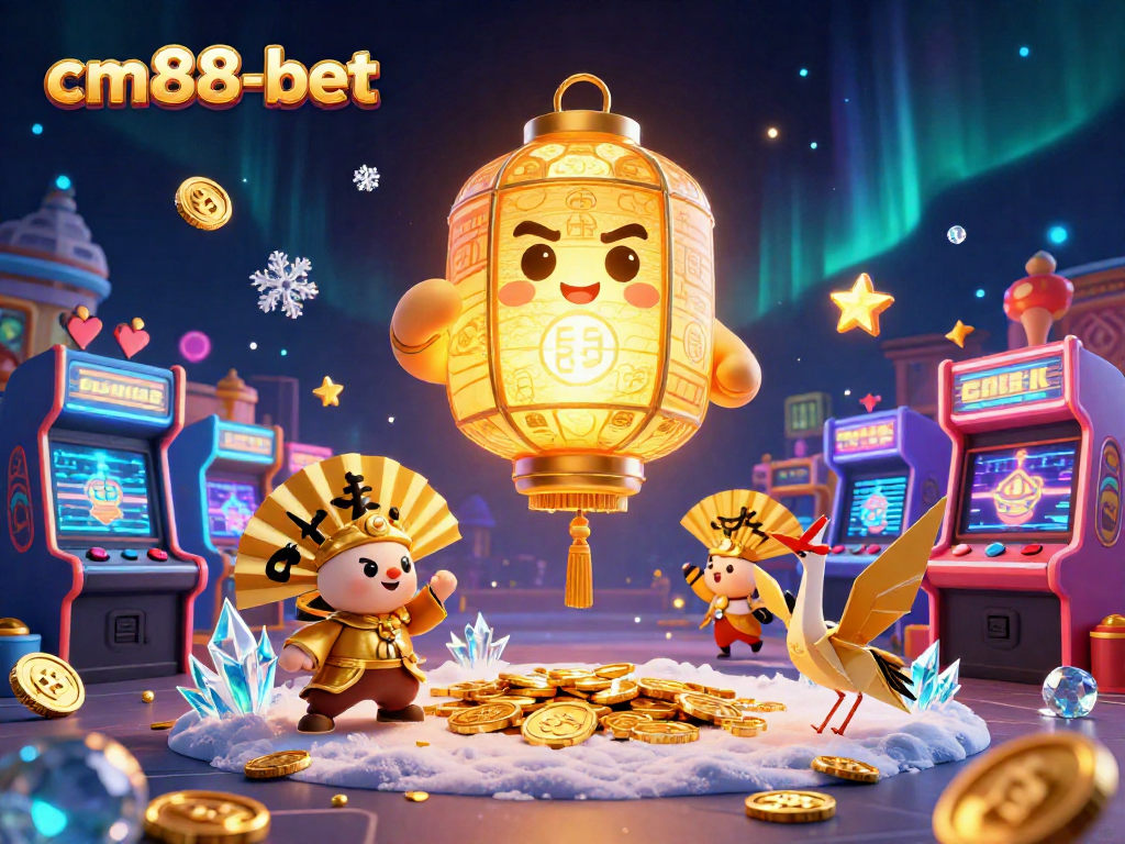 Engage with cm88-bet's thrilling online gaming scene featuring a golden lantern spirit and vibrant gaming elements.
