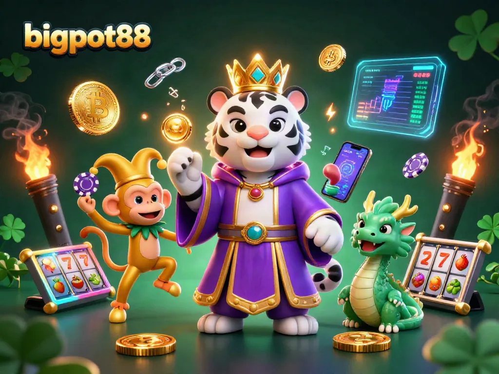 Permainan yang mendebarkan di bigpot88 dengan harimau putih dan karakter unik lainnya.
