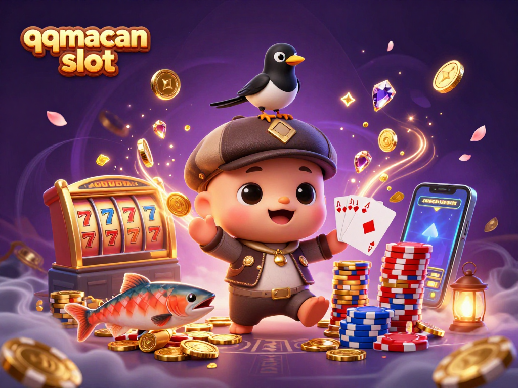 Play slot games with qqmacan slot featuring a whimsical scene of Nessie and gold-themed elements.