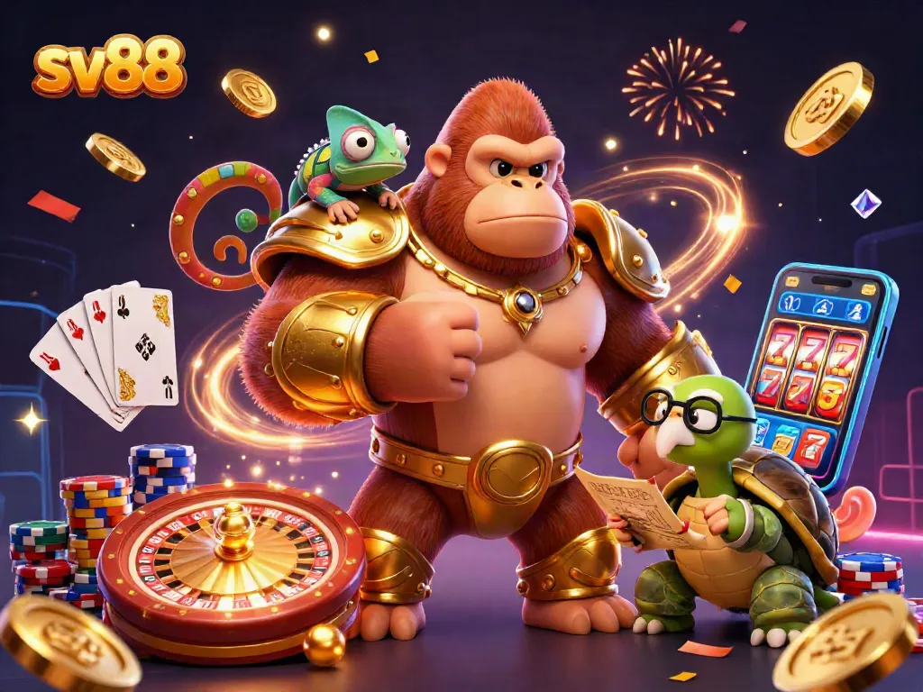 Experience sv88's vibrant casino world with dynamic 3D characters and thrilling game elements.