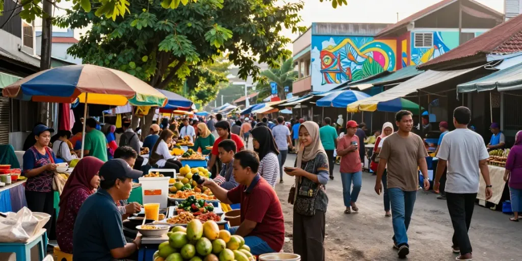 Vibrant urban market scene highlighting local culture and activity in lornematthews.com.