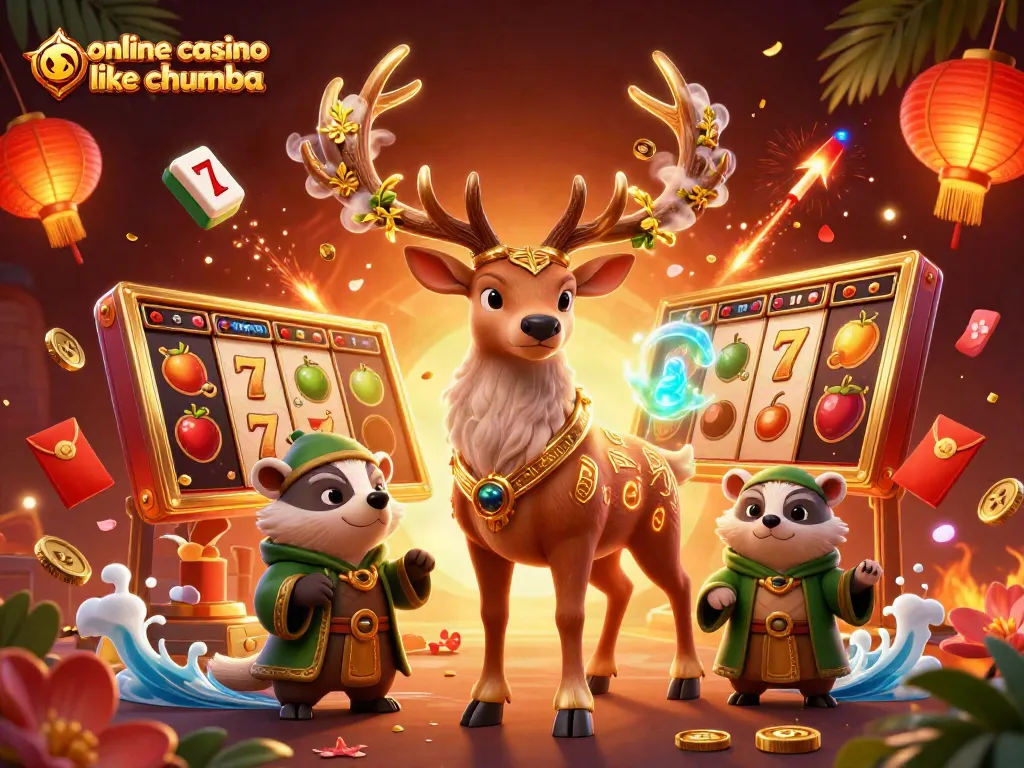 Play thrilling games at online casino like chumba with vibrant characters and festive elements.