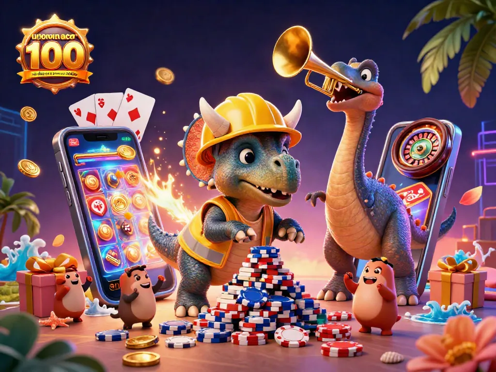 Experience the excitement of uptown aces casino 100 no deposit bonus codes while playing colorful slot games in this vibrant illustration.