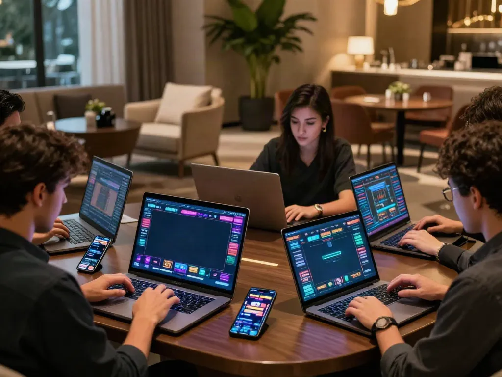 Experience the luxury12 online gaming lifestyle with stylish players and vibrant game interfaces.