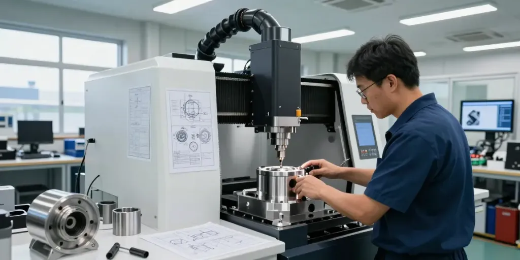 Leading aerospace CNC parts manufacturers showcasing precision machining in a modern workshop