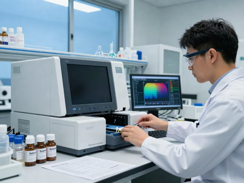 Selank for sale displayed in a modern lab with a researcher analyzing compounds, ensuring high purity standards.