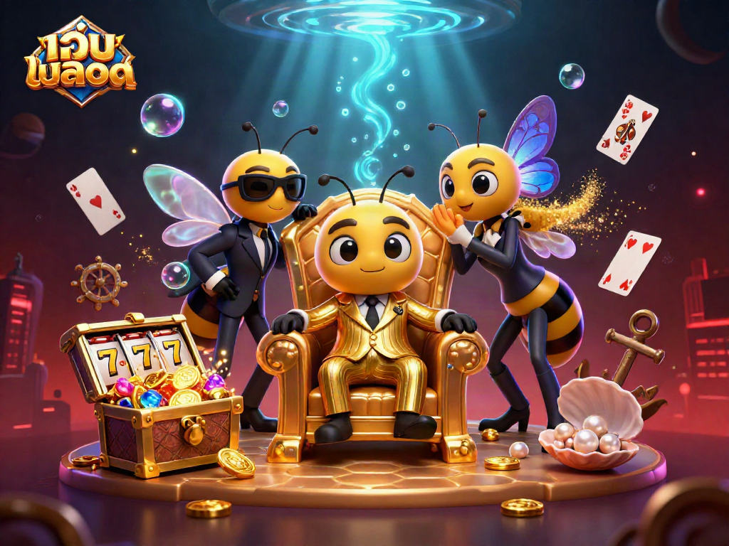 Experience excitement in เว็บสล็อต with spinning reels and vibrant casino-themed elements.