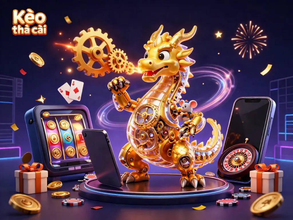 Experience winning strategies with Kèo nhà cái through a vibrant 3D casino illustration.