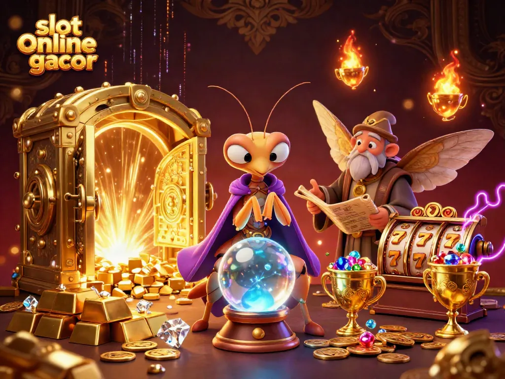 Engage with slot online gacor featuring whimsical characters and colorful casino elements for an exciting gaming experience.