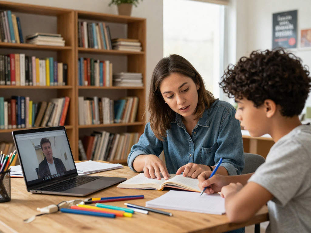 Student receiving personalized attention in tuition classes near me during an engaging study session.